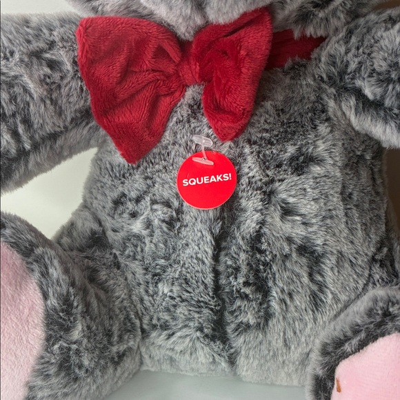 Petsmart Plush Dog Squeaker Toy Grey and Pink Lucky Bear - Picture 4 of 7